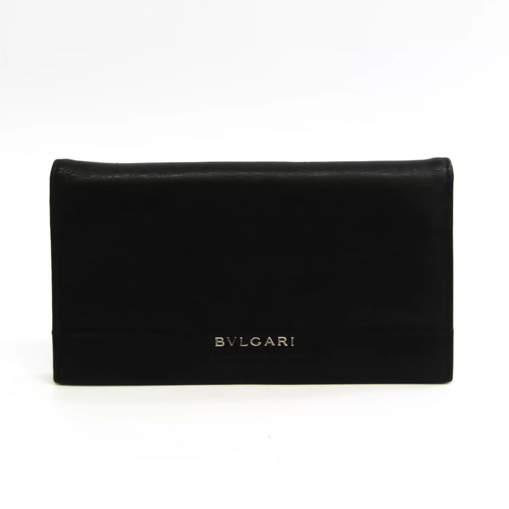 Pre-Owned Black Leather Long Wallet T878877