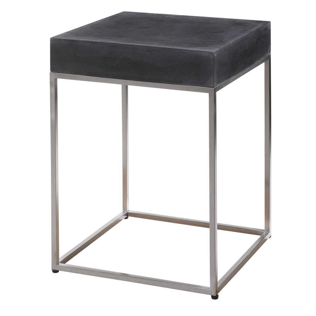 Black Concrete Accent Table J33694