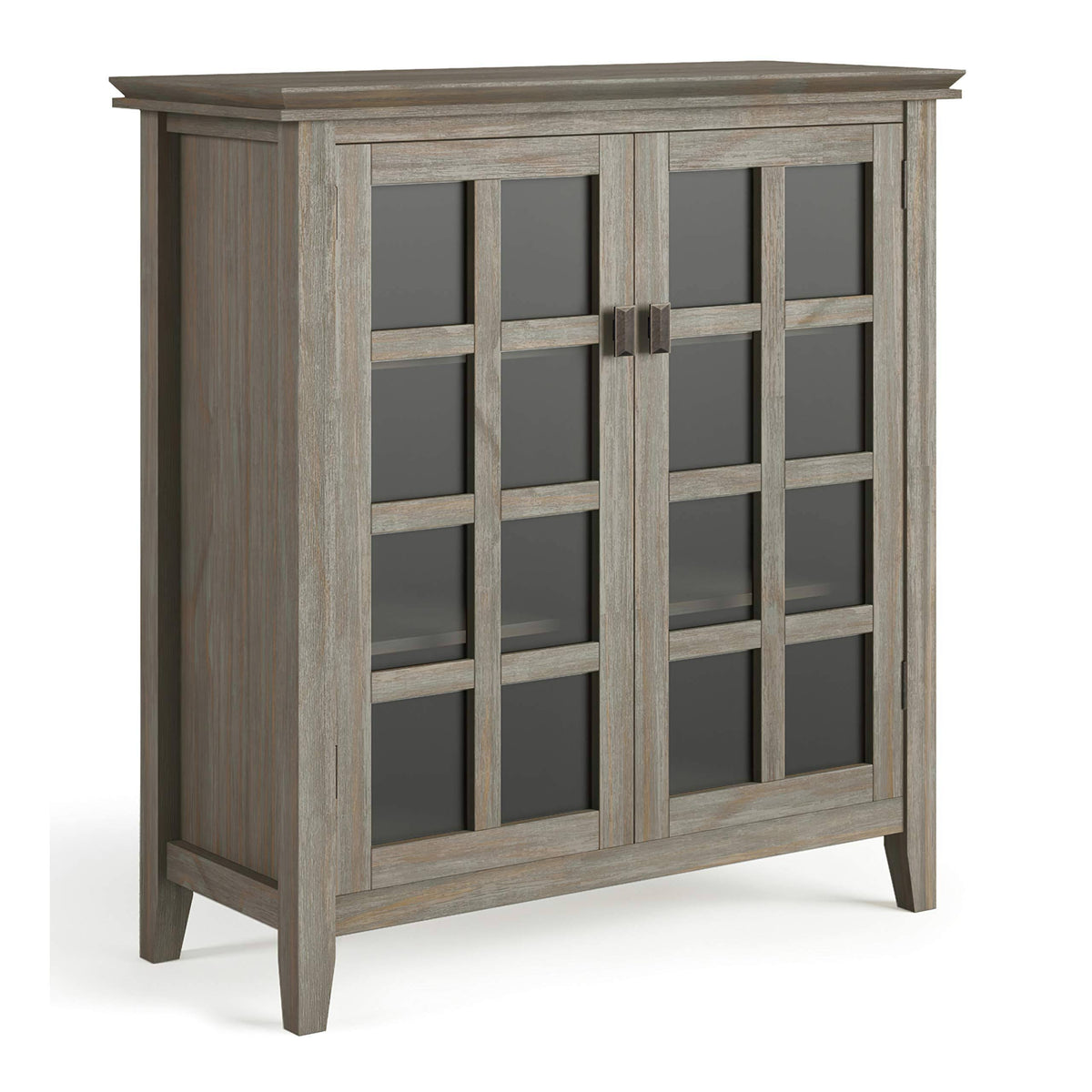 Solid Wood Storage Cabinet in Distressed Grey O6537