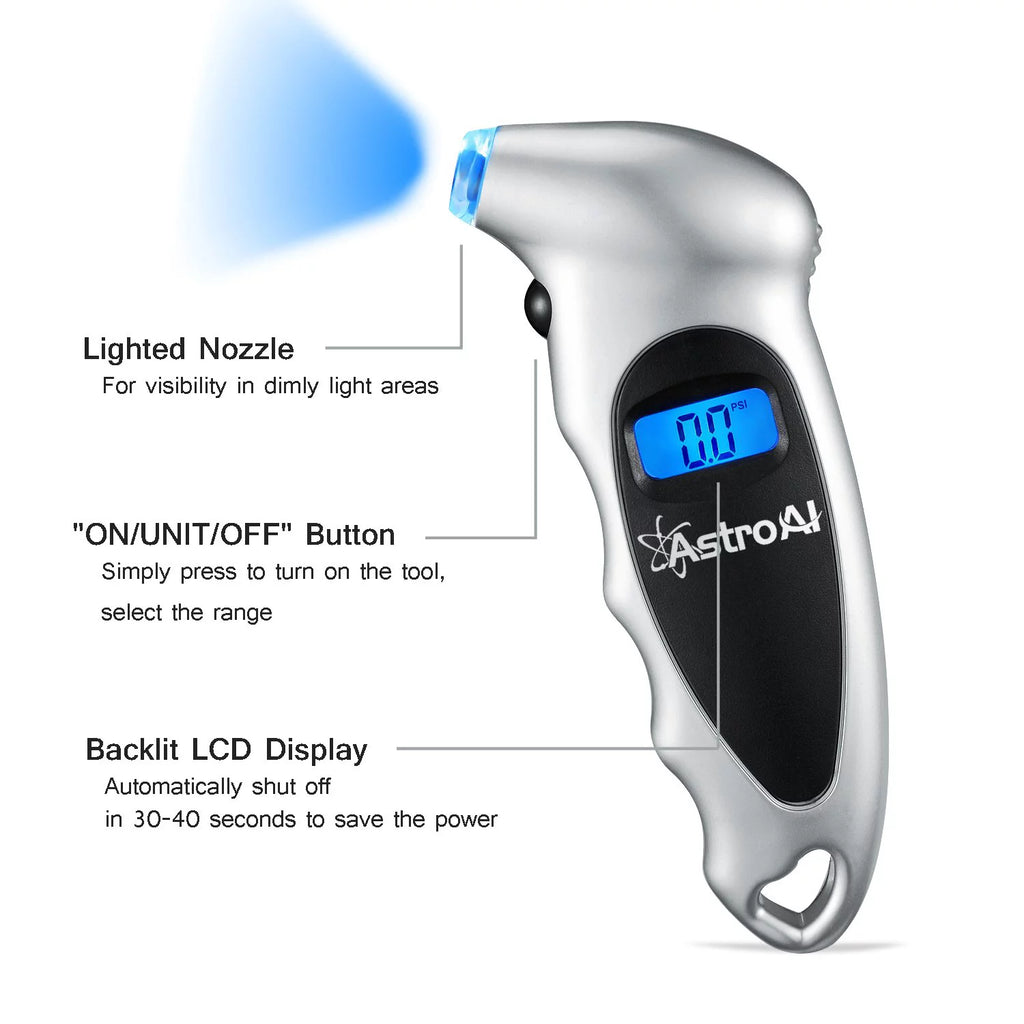Tire Pressure Gauge, Digital Tester, Silver 1Pack L946