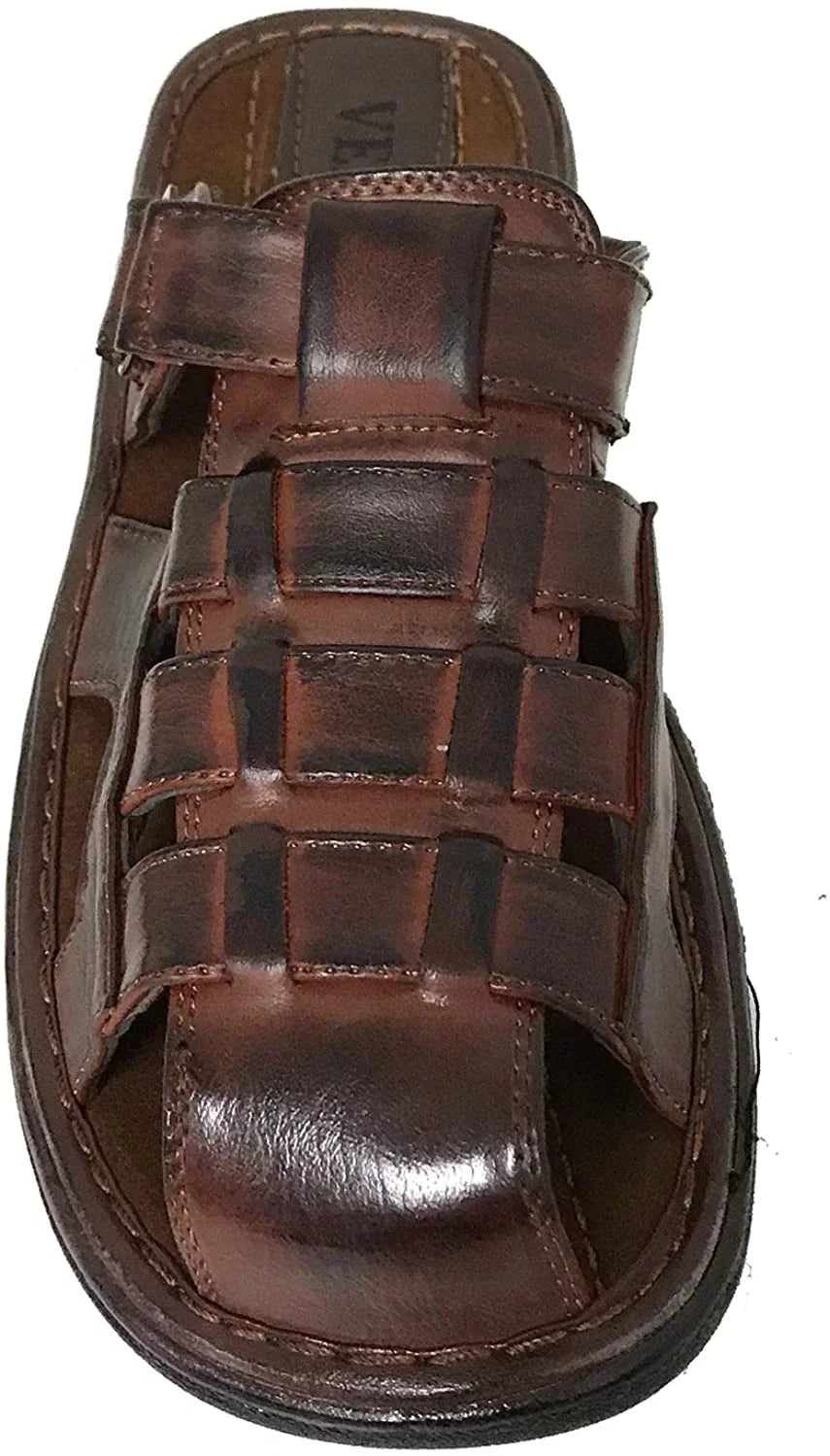 Men's Closed Toe Hook and Loop Sandals M868