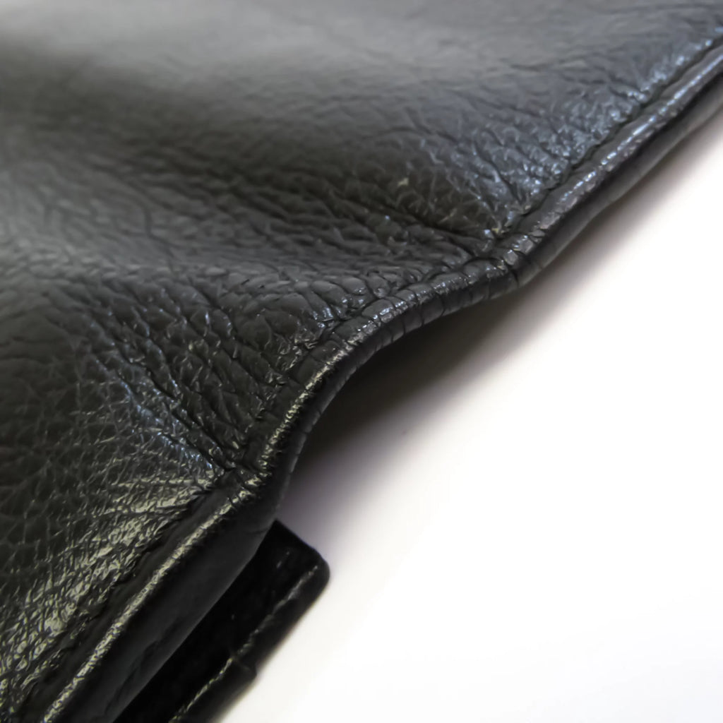 Pre-Owned Black Leather Long Wallet T878877