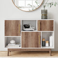 White Cube Storage with Display Shelves and Cabinet Doors N1505