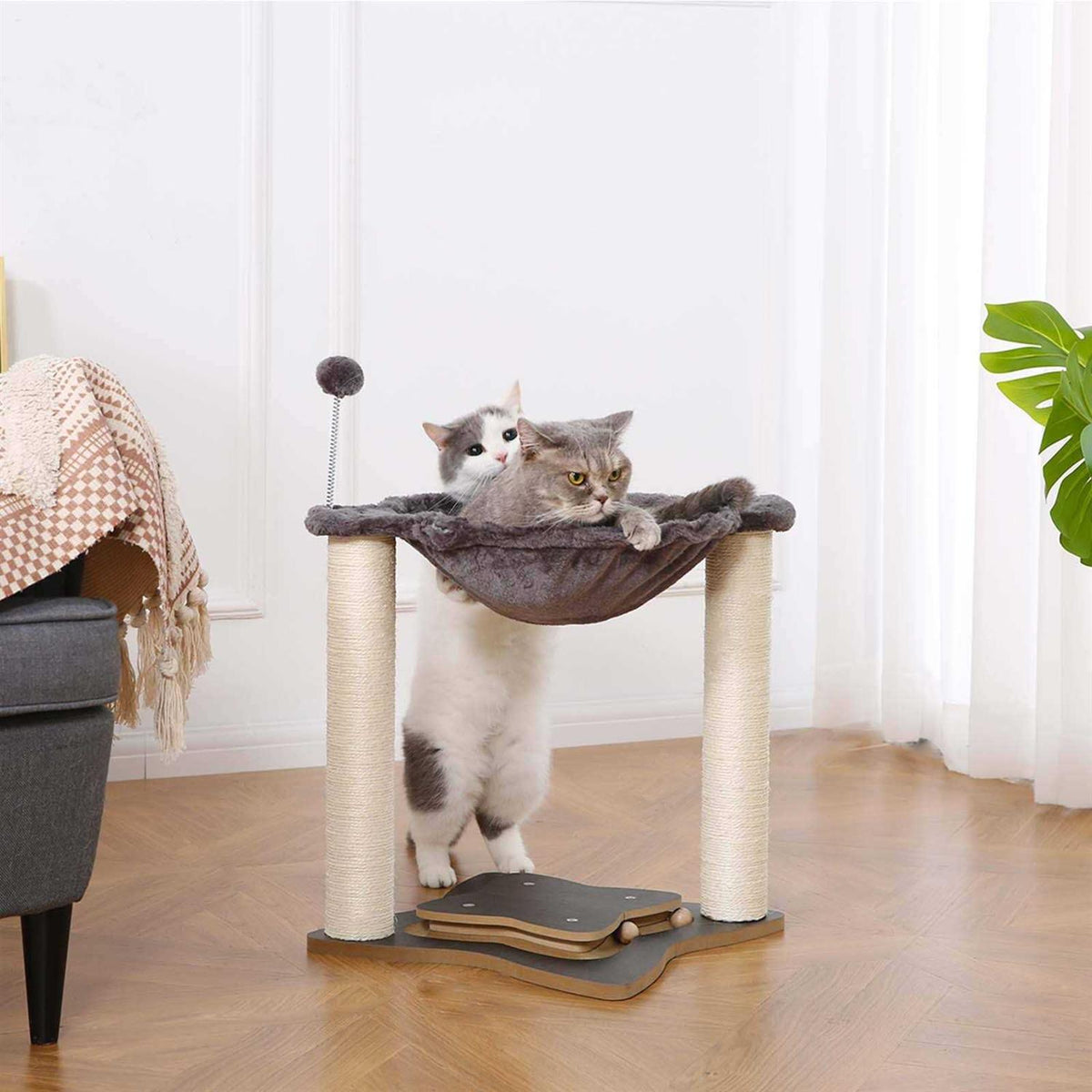 3 in 1 Cat Scratching Post with Hammock F272358