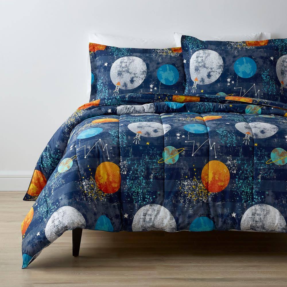 Multicolored Graphic Cotton Percale Twin Comforter D8535