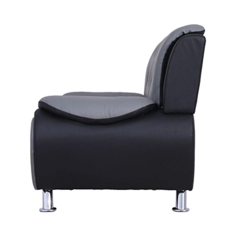 3-Piece Loveseat and 2 Club Chairs Set in Black & Gray L81547