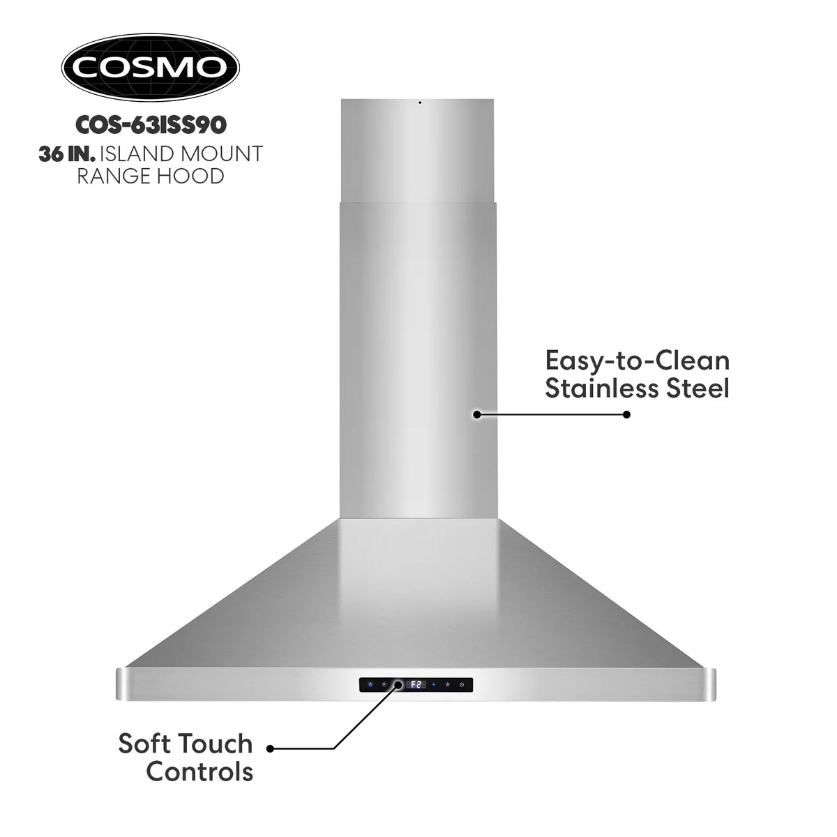 30 in. Stainless Steel Ductless Island Range Hood S453