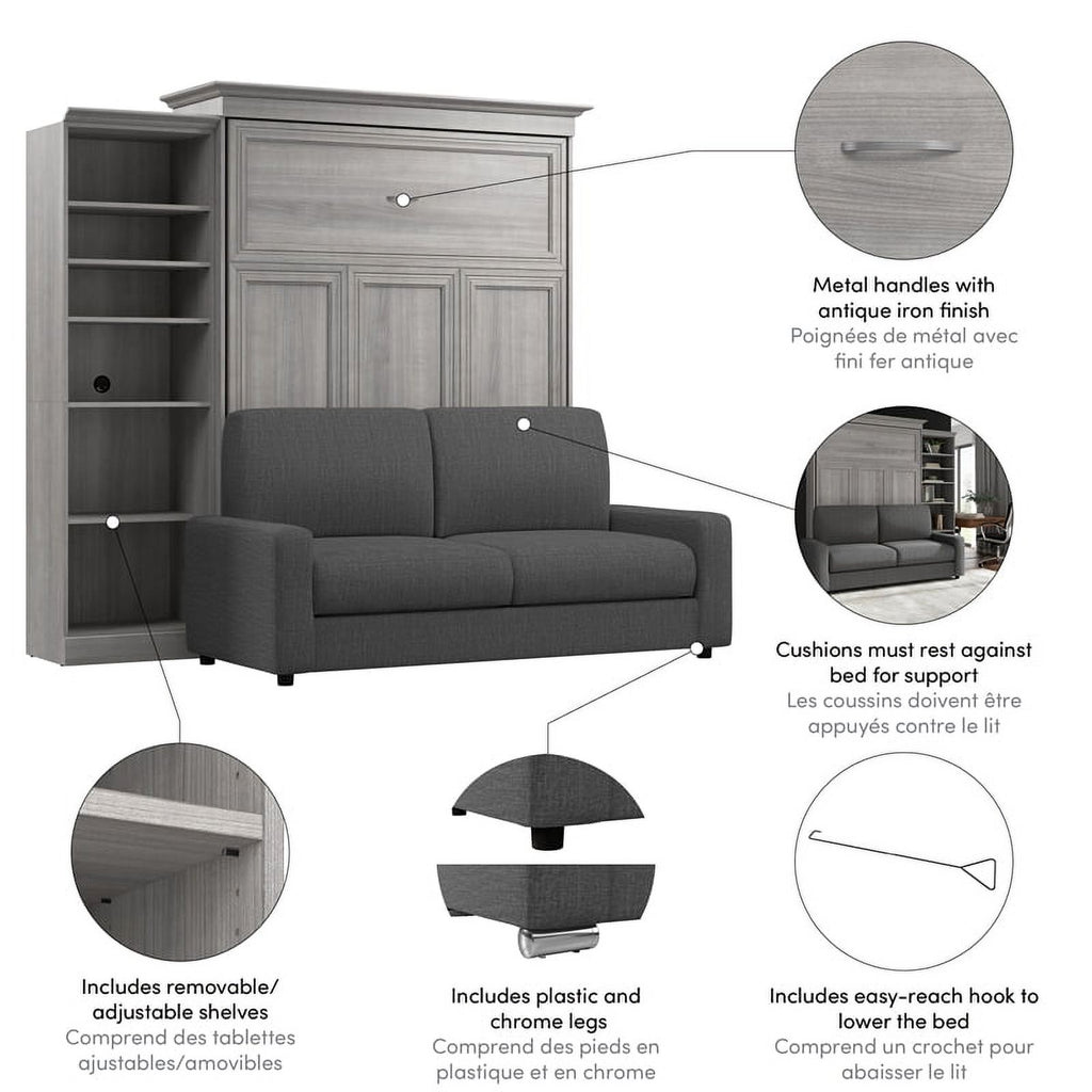 Gray Queen Murphy Bed with Sofa V84321