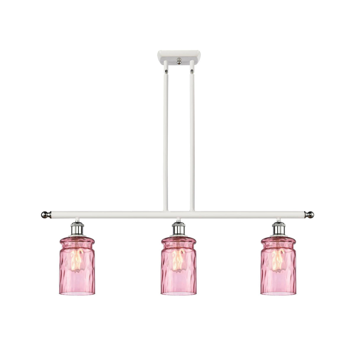 White and Polished Chrome 3 Light Island Light Z5420