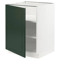 White Bodbyn Dark Green Base Cabinet with Shelves Q641
