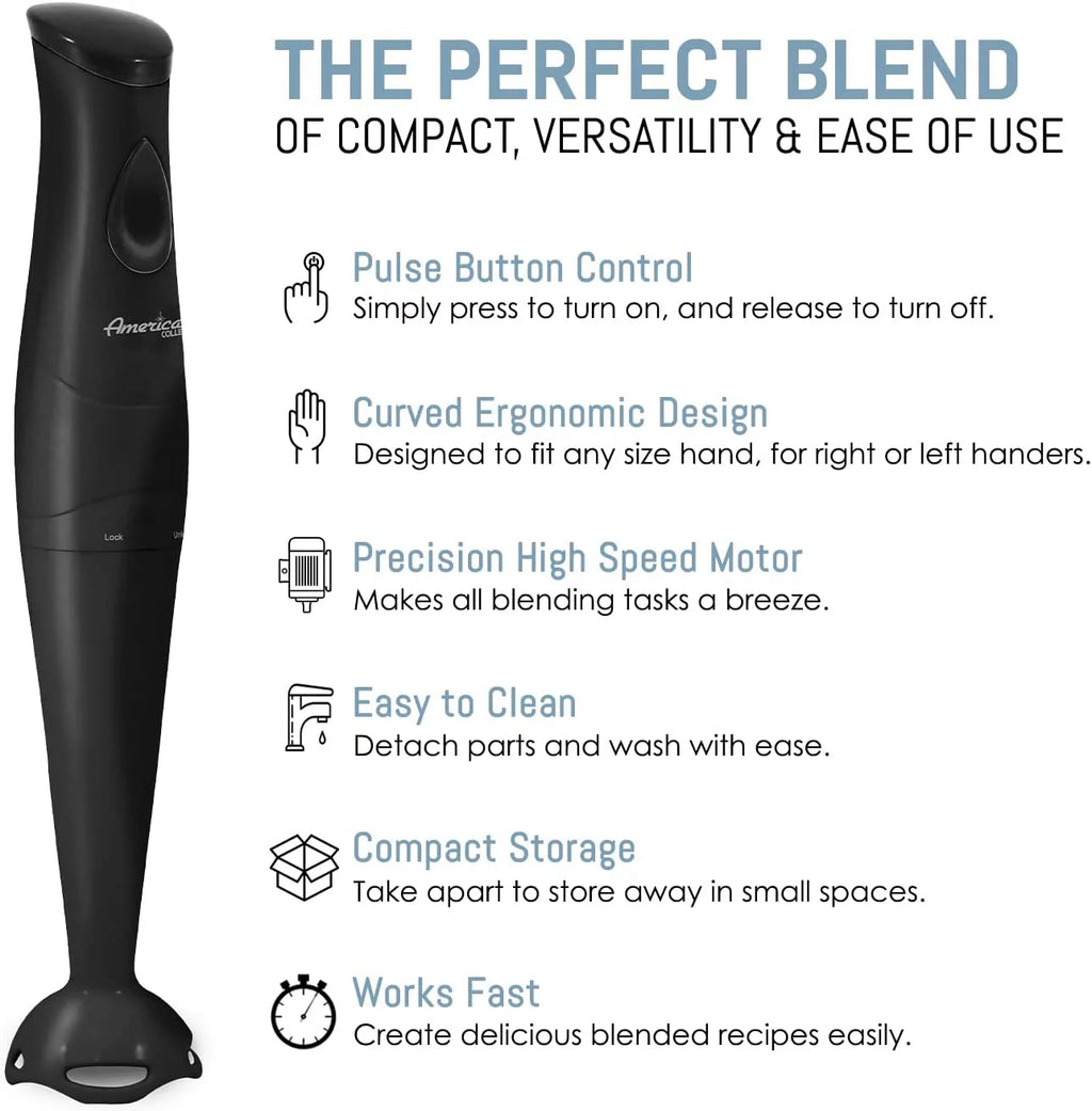 150W Hand Blender with Detachable Wand, Black D82449