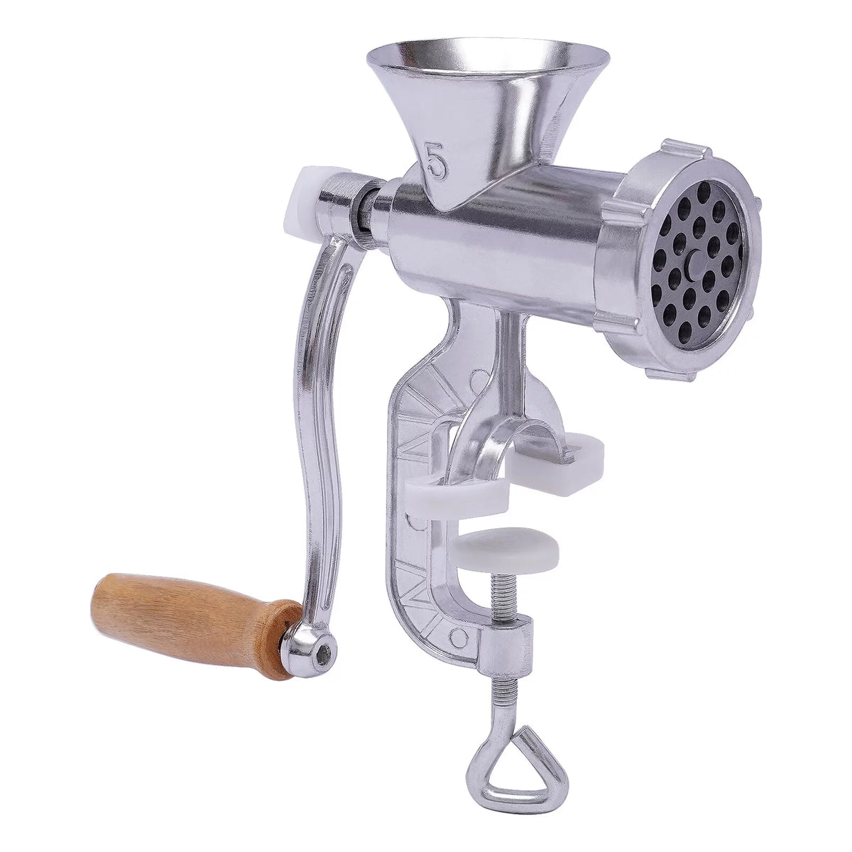 Manual Meat Grinder Aluminum Alloy Food Mincer Sausage Filler Hand Crank Meat Mincer Mixer with Tabletop Clamp D231