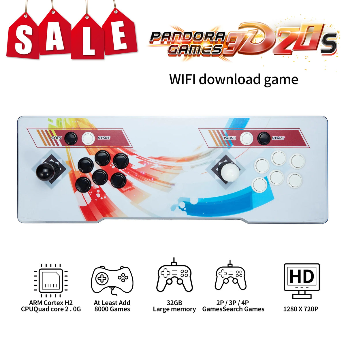 8000 Games in 1 Arcade Game Console Q3319