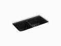 Matte Black Undermount Double-Equal Kitchen Sink with Rack M739