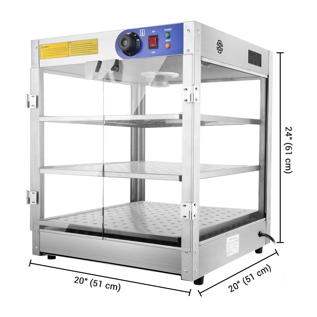Commercial 3-Tier Food Warmer Display Case 750W Q793