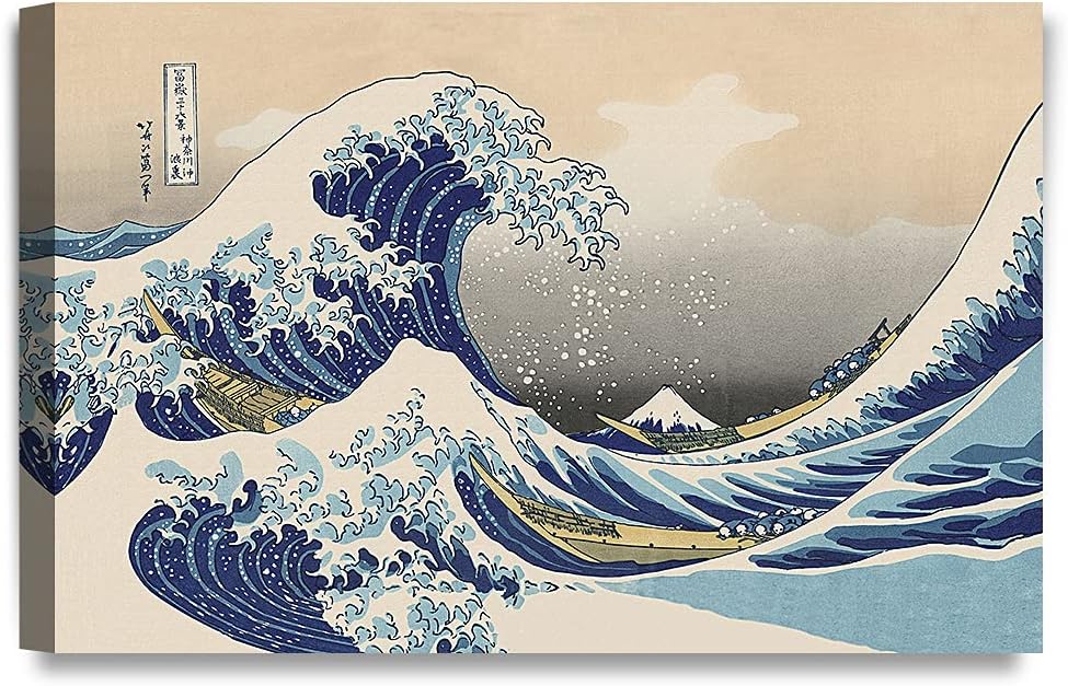 The Great Wave off Kanagawa Giclee print on canvas, 24x16 R51636