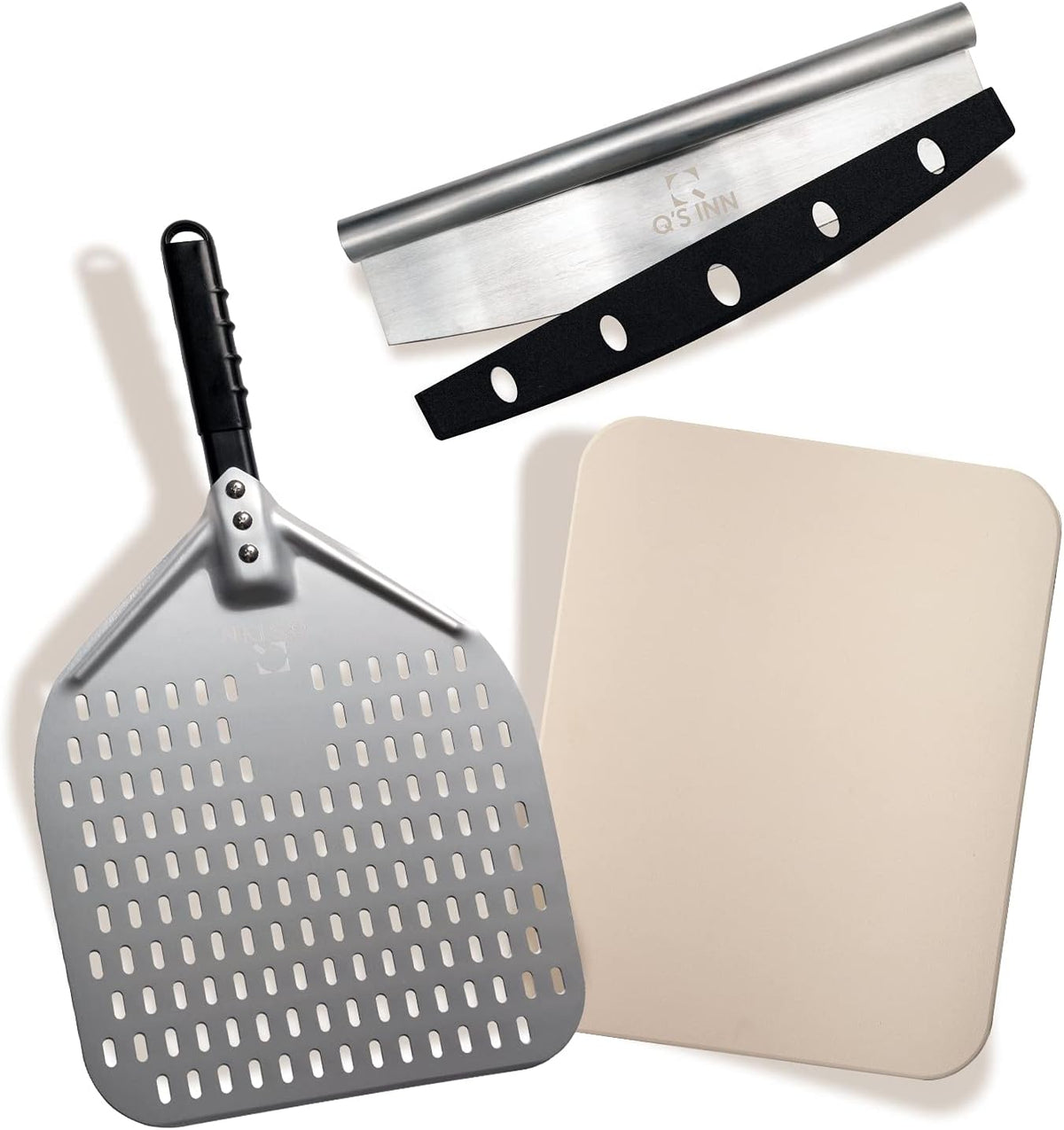 Perforated Pizza Peel 12x14 Inch Anodized Aluminum Pizza Paddle, Pack of 2 R233