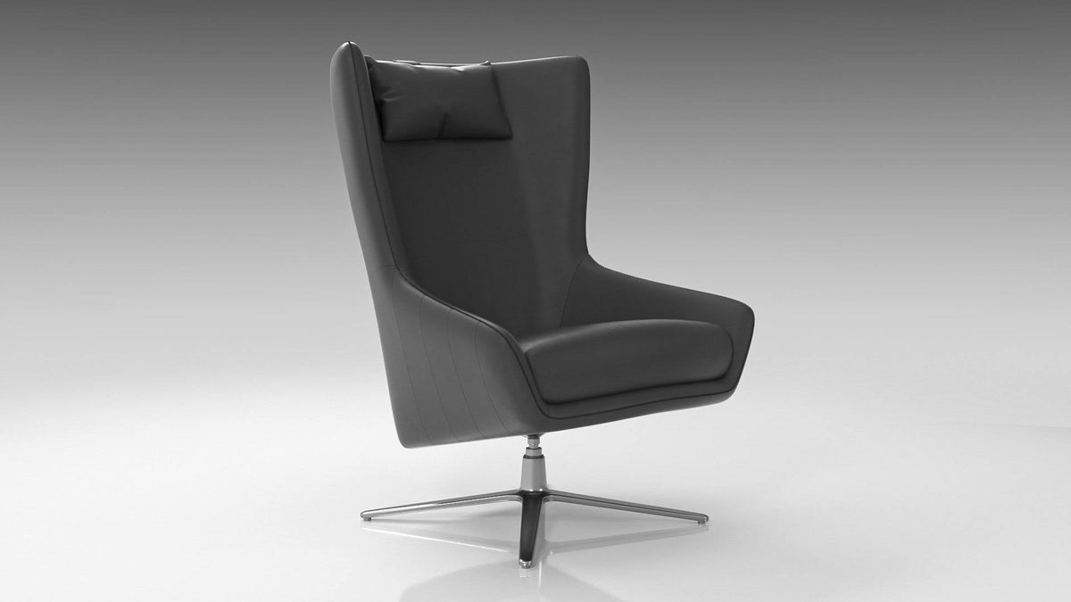 Accent Chair Light Gray Eco Leather Q531