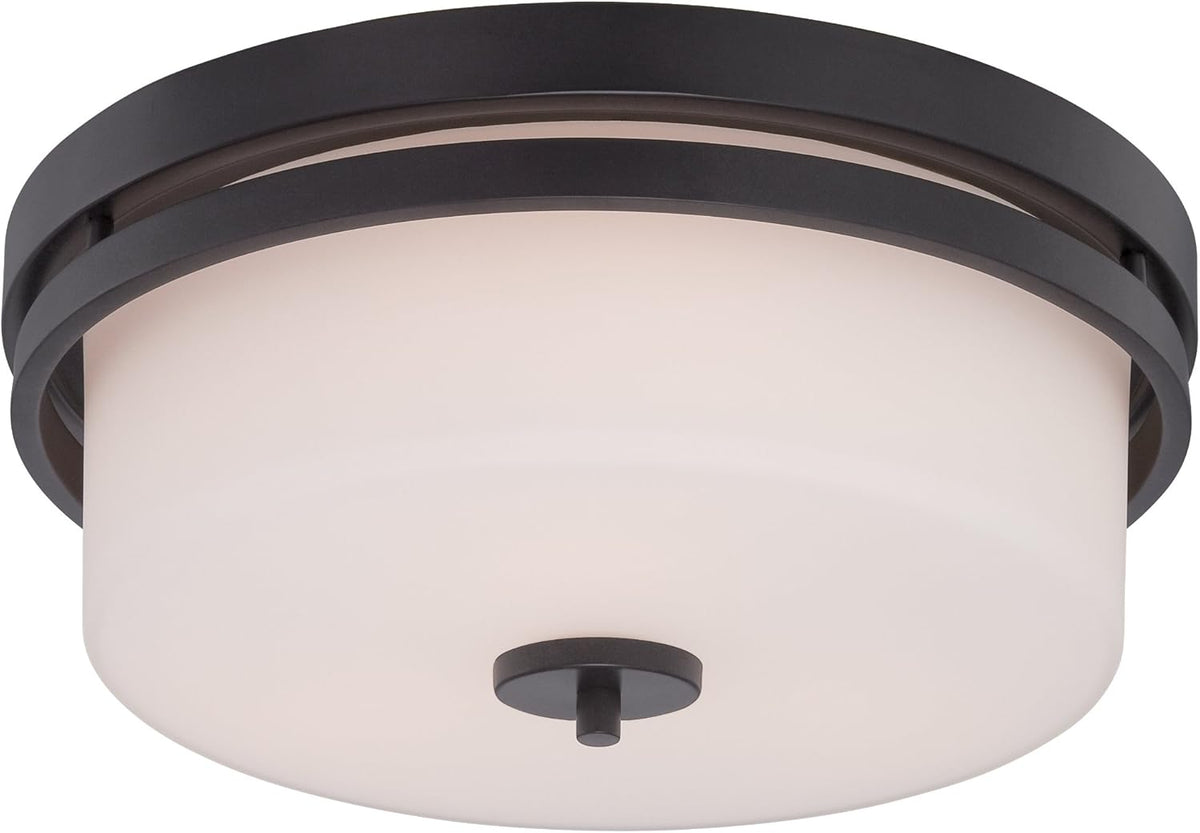 Two Light Vanity with Etched Opal Glass Polished Nickel Fixture T46815