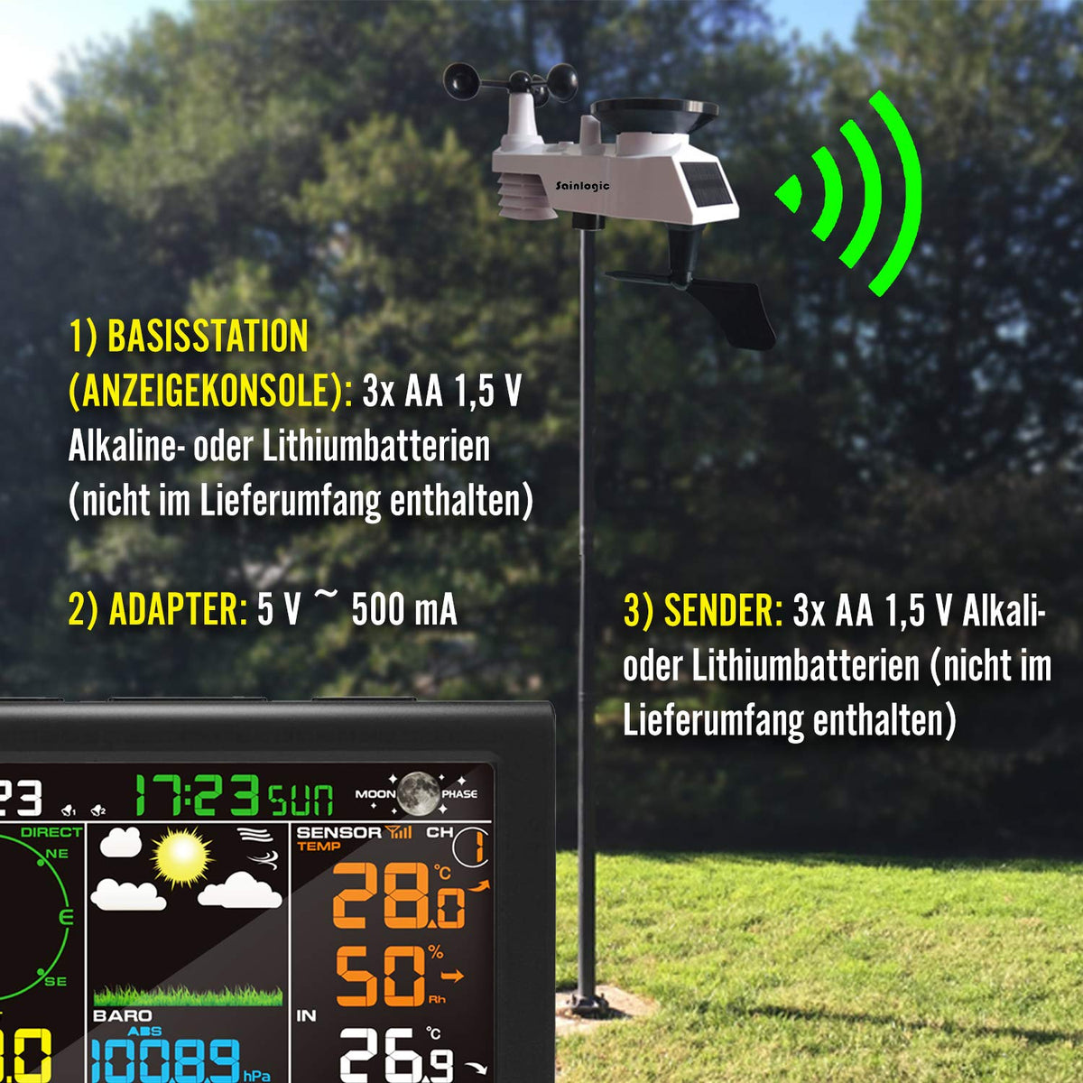 Wireless 5-in-1 Weather Station with Outdoor Sensor H2290