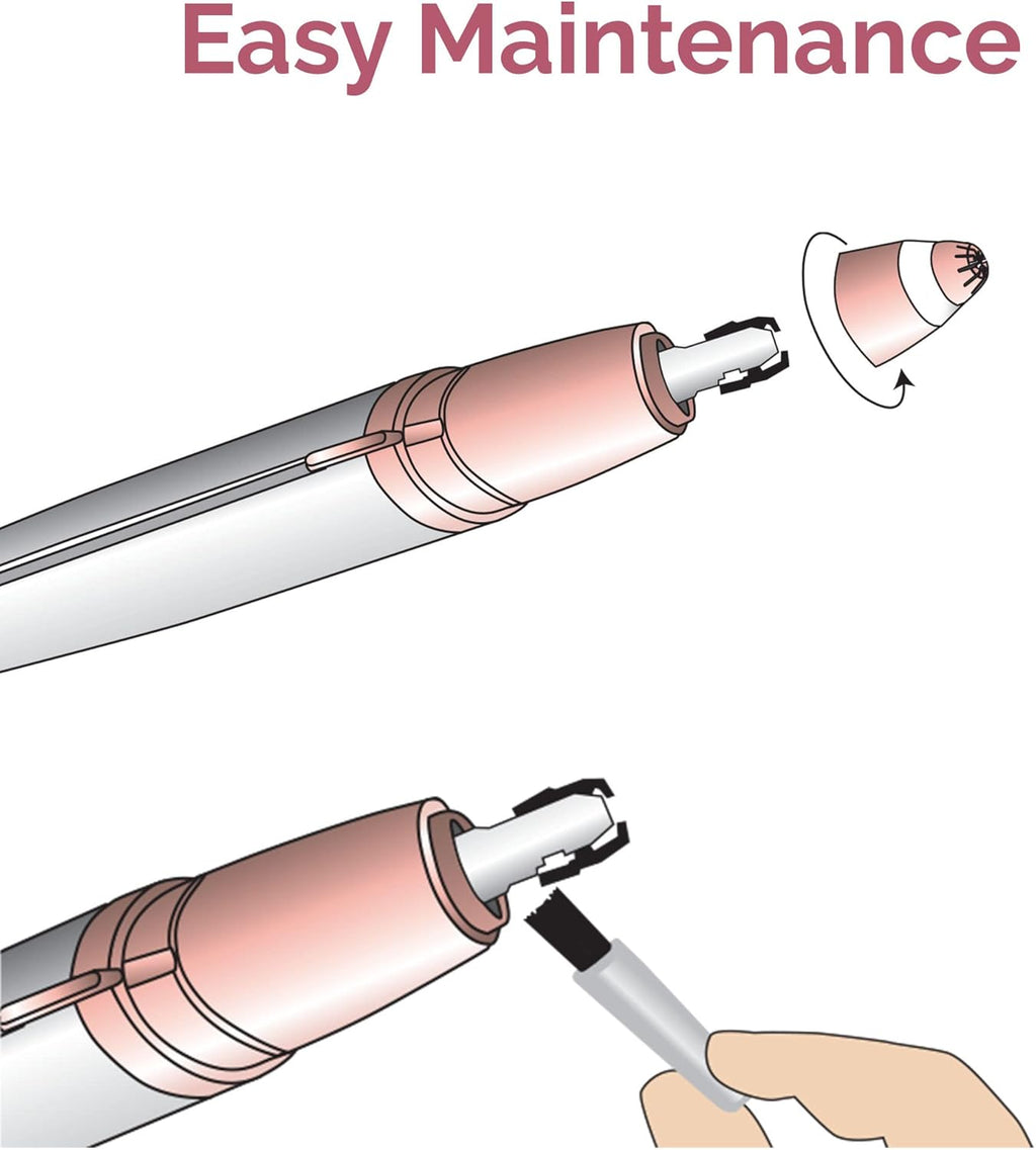 White Electric Eyebrow Hair Remover Razor with LED Light P5948