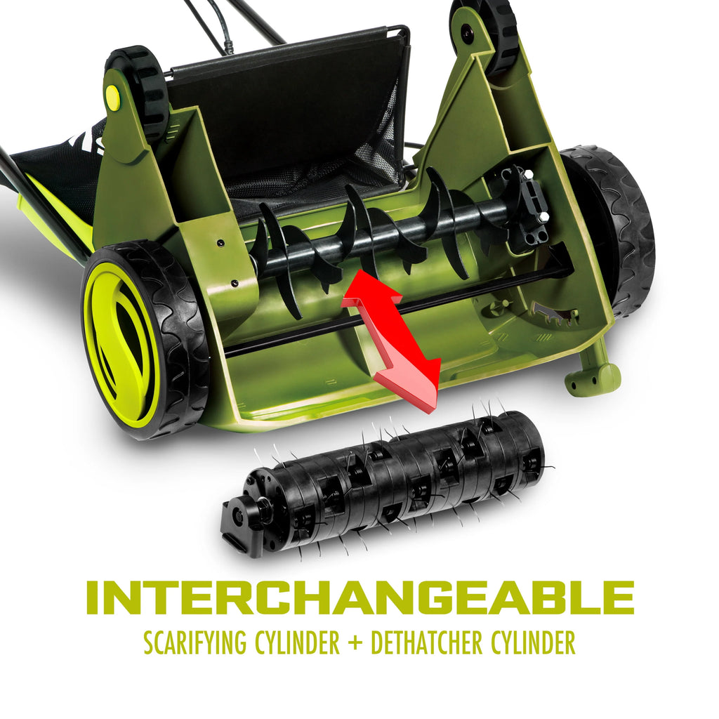 Electric 12.6-inch Lawn Dethatcher + Scarifier with Collection Bag S4112