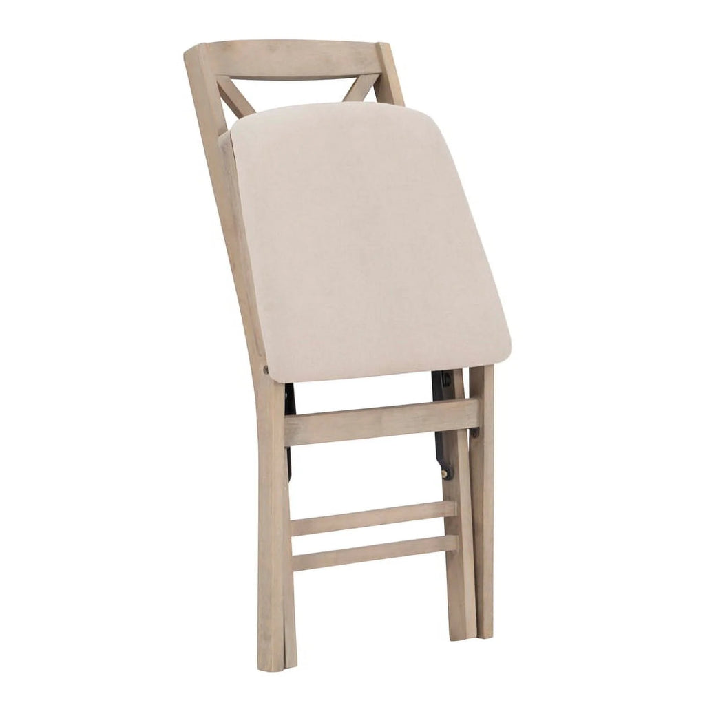 Set of Two Graywash Wood Folding Chairs U7712