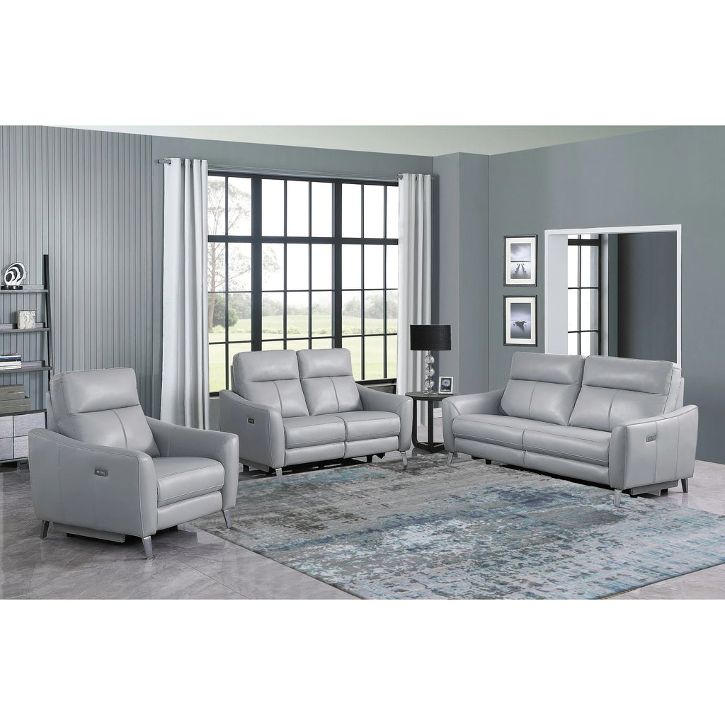 Blue 3-piece Power Reclining Living Room Set Q7368