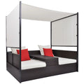 Garden Bed with Canopy Brown Poly Rattan J980