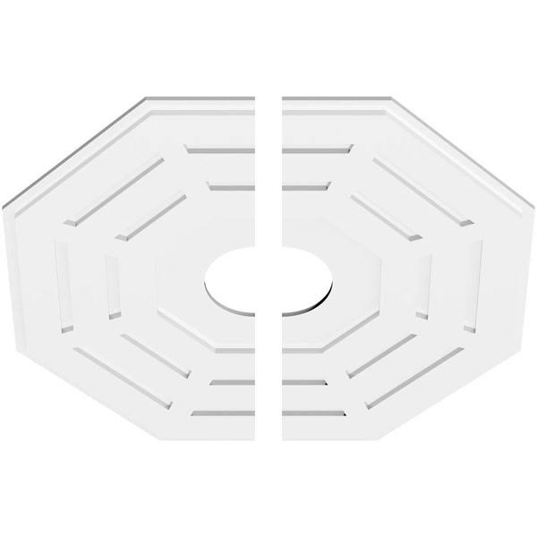 34 inchod x 7 inchid x 13 1/2 inchc x 1 inchp PVC Ceiling Medallion, Two Piece N618