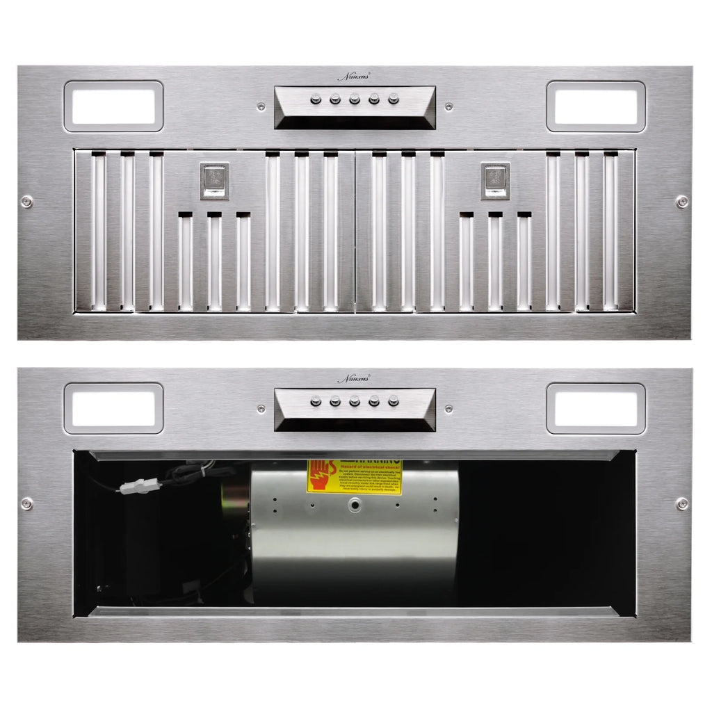 Stainless Steel Ducted Range Hood Insert 30 Inch 600 CFM with LED Lights J901965