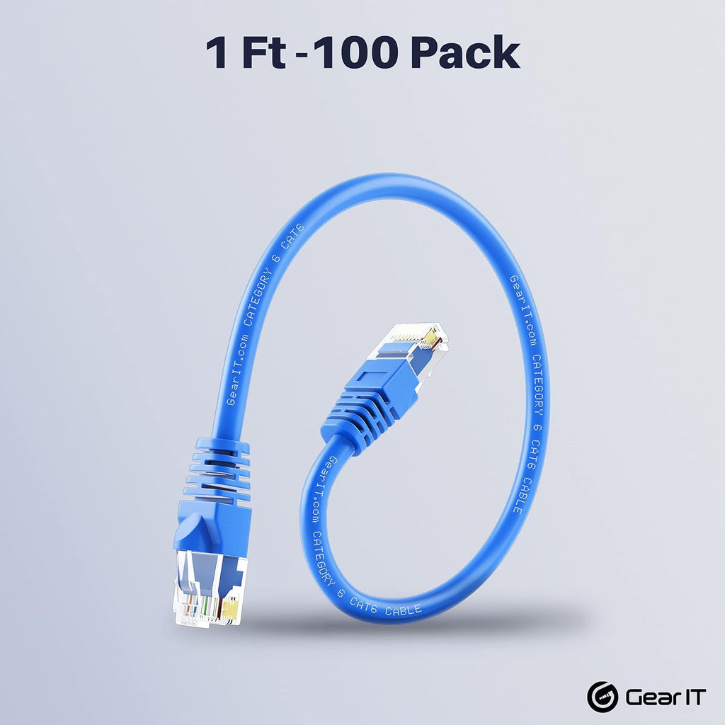 Cat6 Ethernet Cable 1 ft (100-Pack) Blue C985011