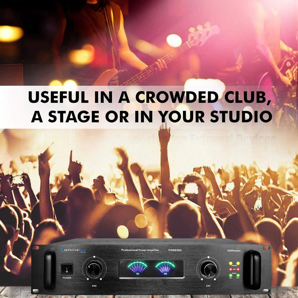 Portable 2 Channel Digital Stereo Power Amplifier with 6500 Watts U539