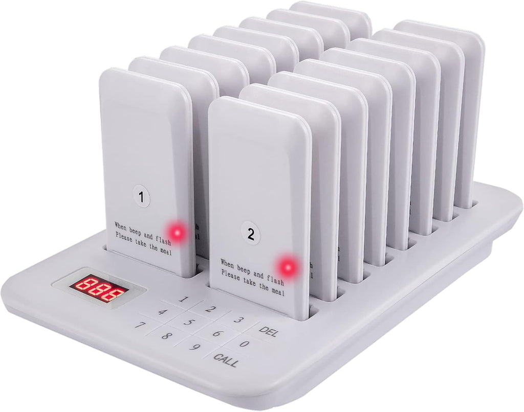 Wireless Paging Queuing Calling System with Vibration, Flashing and Buzzer R9163