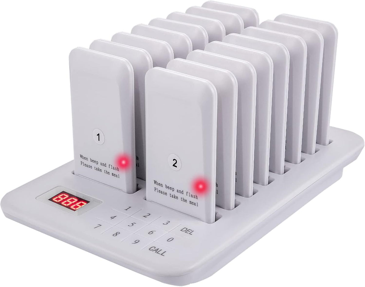 Wireless Paging Queuing Calling System with Vibration, Flashing and Buzzer R9163