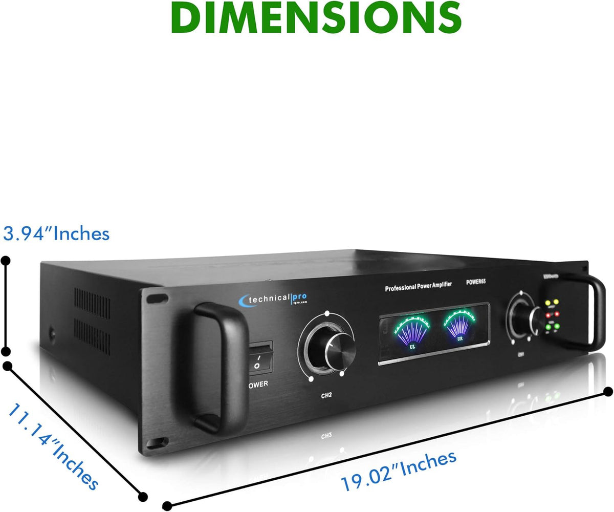 Portable 2 Channel Digital Stereo Power Amplifier with 6500 Watts U539