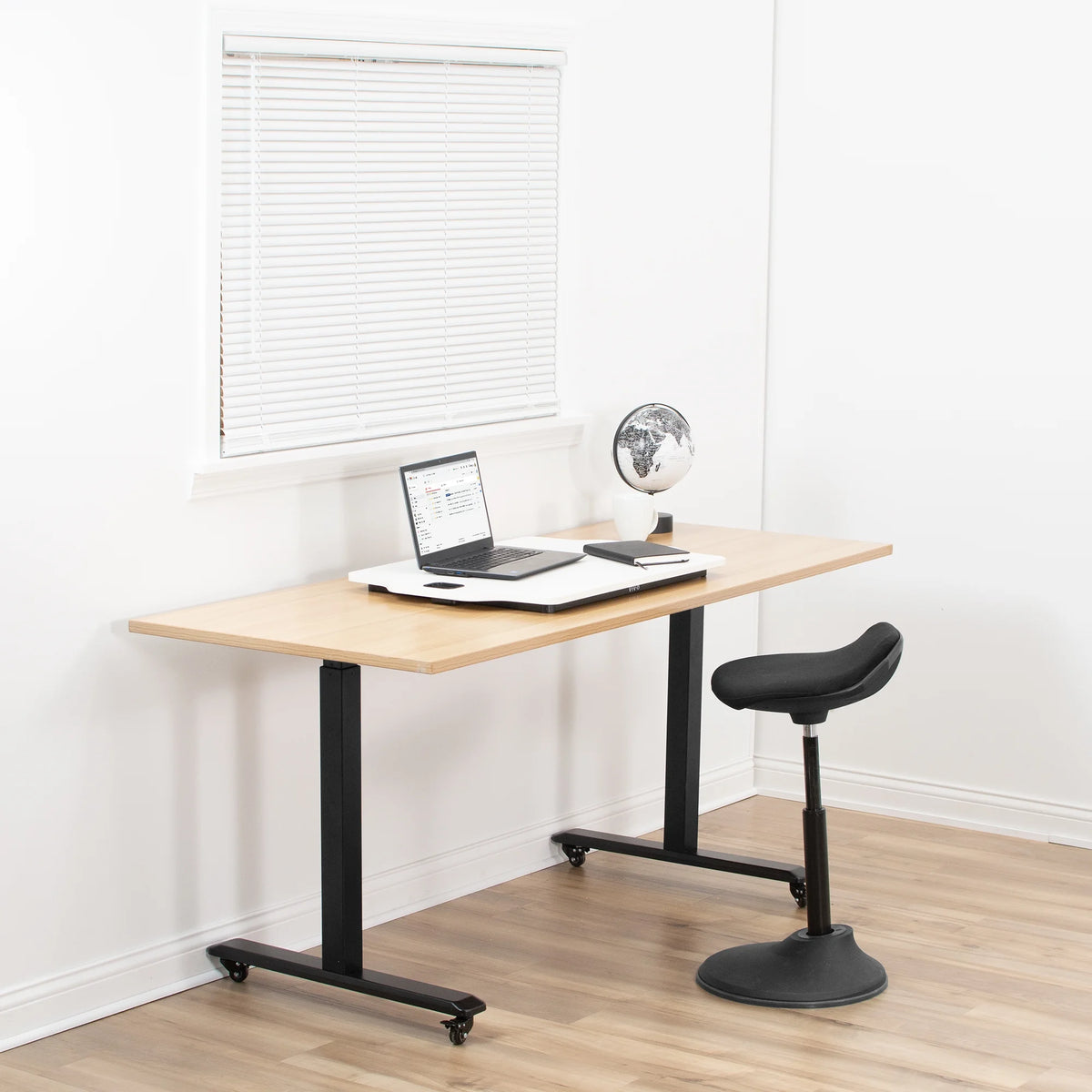 White Height Adjustable Standing Desk Monitor Riser G1559