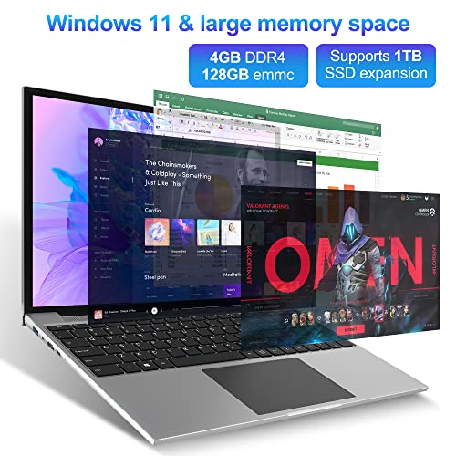 16 Inch Laptop, 16GB DDR4 512GB SSD, Quad Core N CPU, FHD IPS 1920x1200 Display X92578