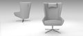Accent Chair Light Gray Eco Leather Q531