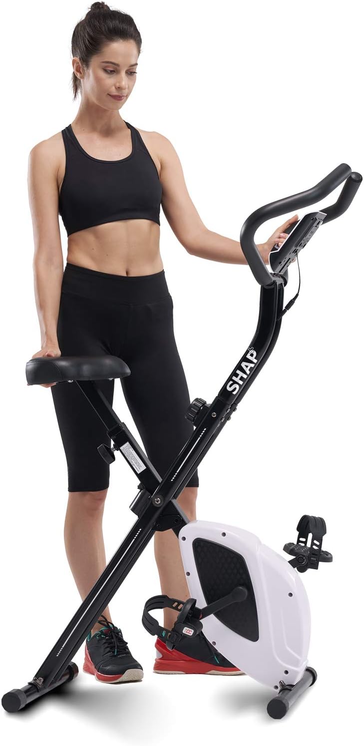 Stationary Folding Exercise Bike with 8-levels Magnetic Resistance Q7314