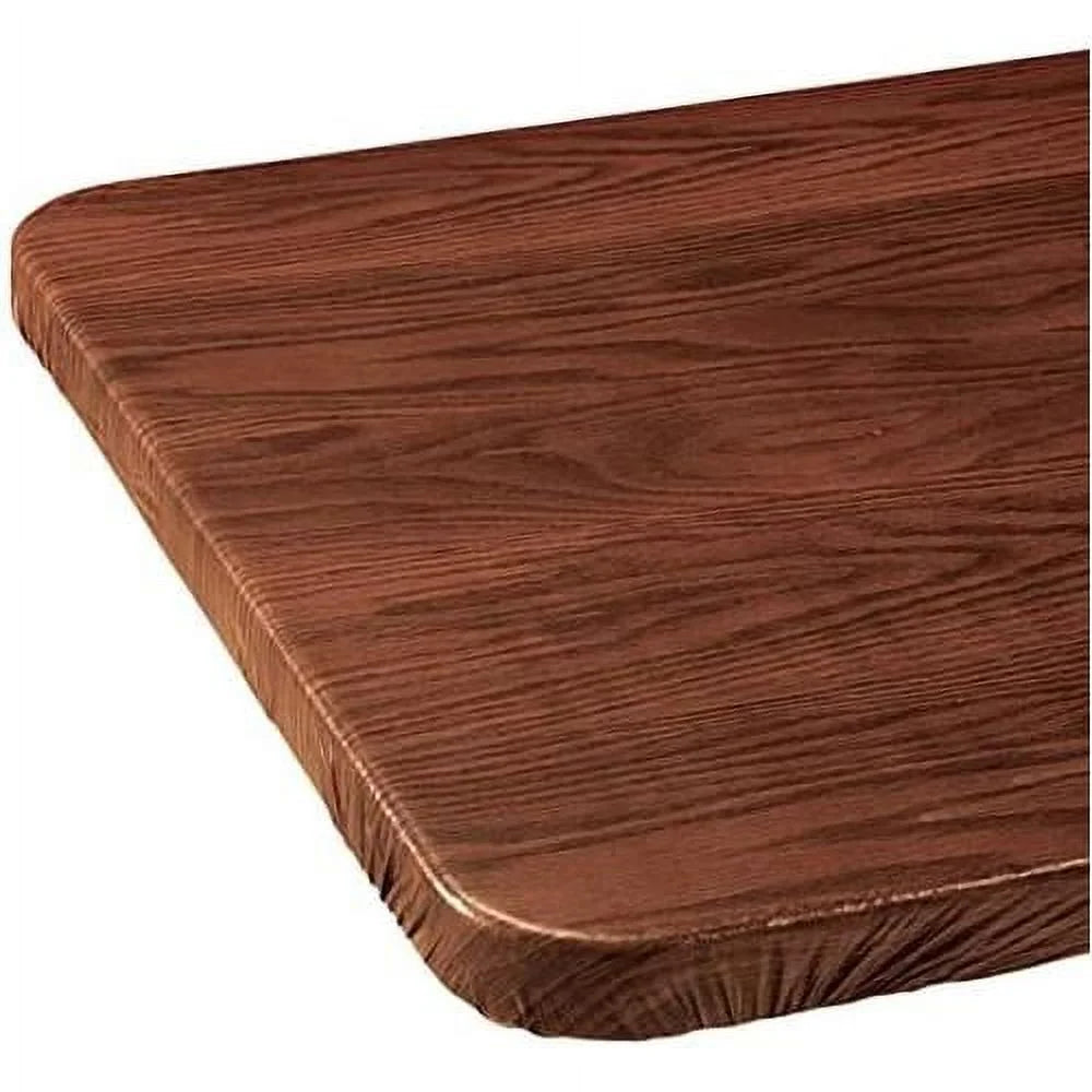 Mahogany Oblong Vinyl Table Cover V3267