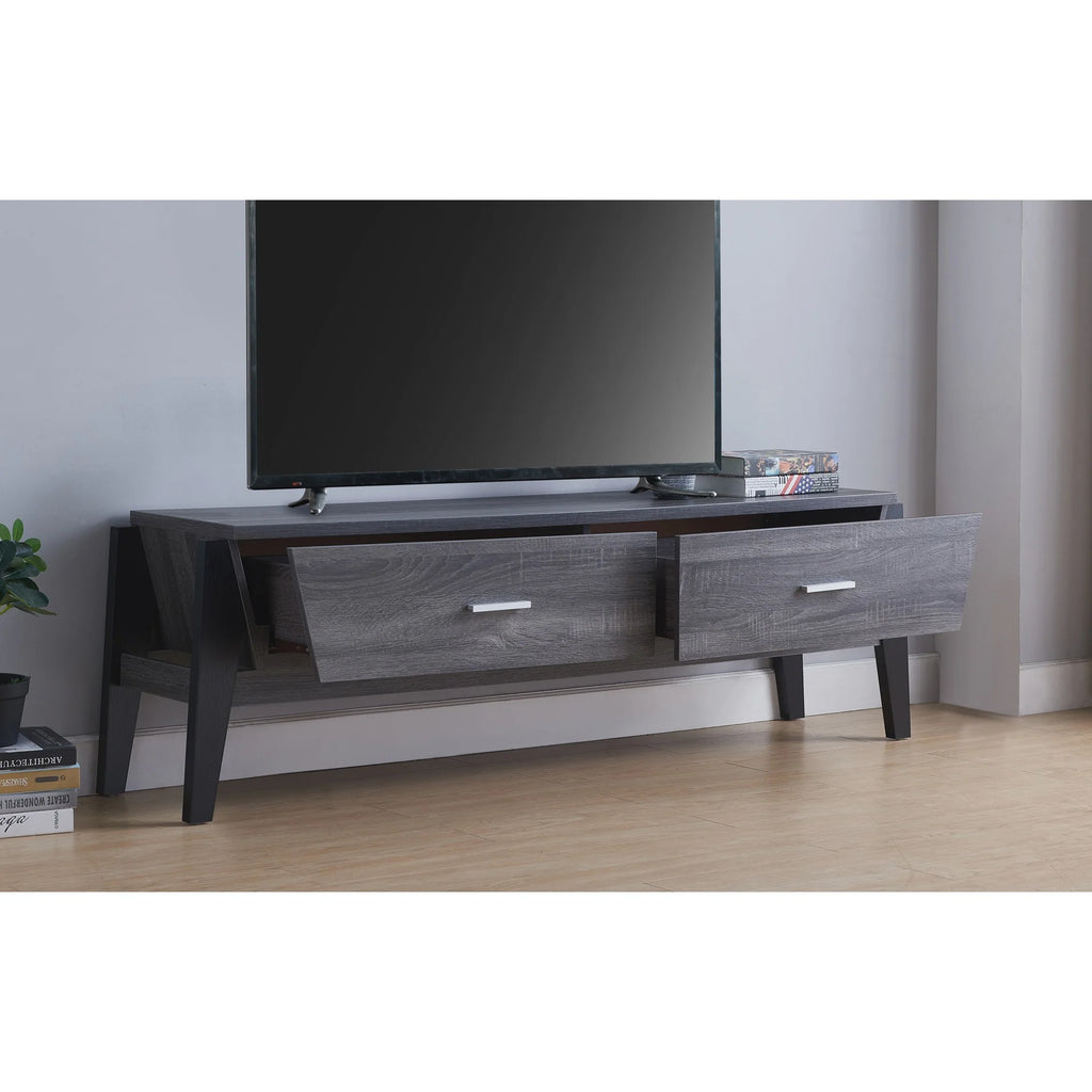 Distressed Gray & Black TV Stand U554