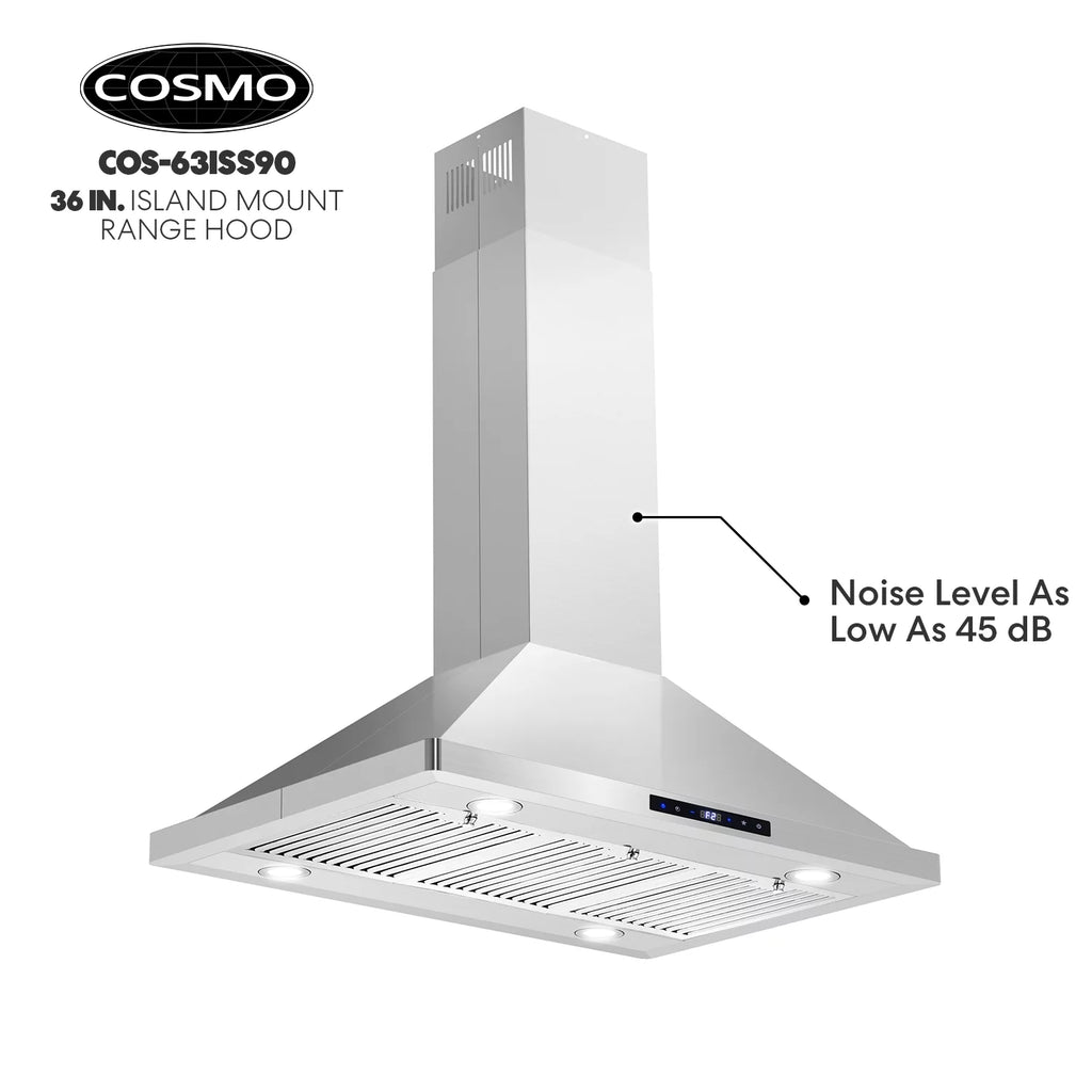 30 in. Stainless Steel Ductless Island Range Hood S453