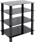 Tempered Glass AV Component Media Stand with 4 Shelves L33507