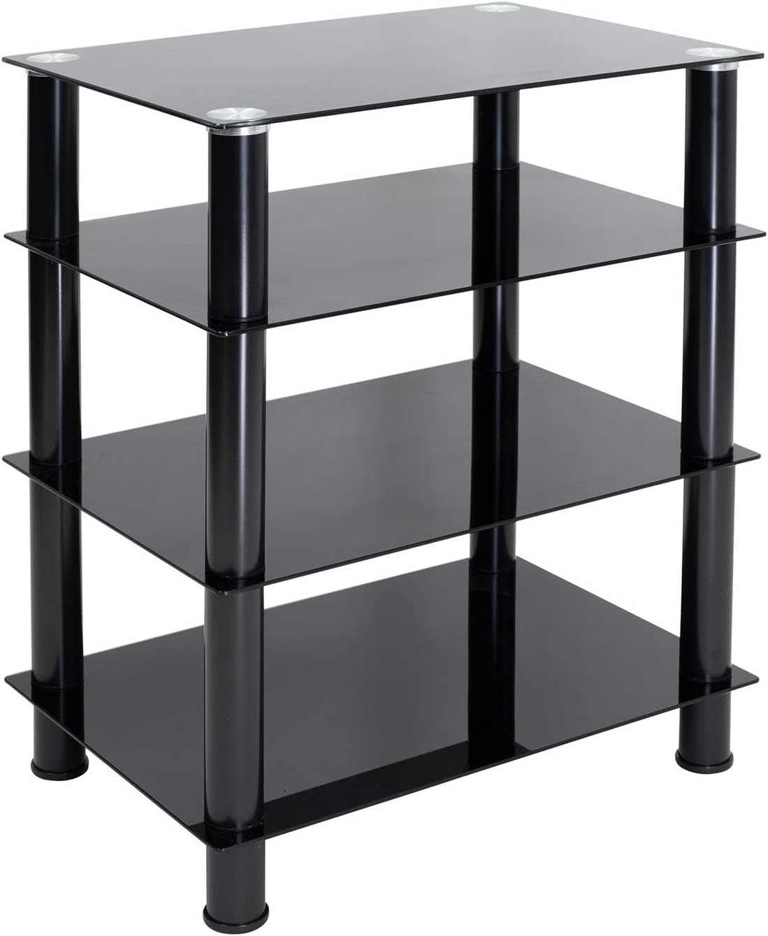 Tempered Glass AV Component Media Stand with 4 Shelves L33507