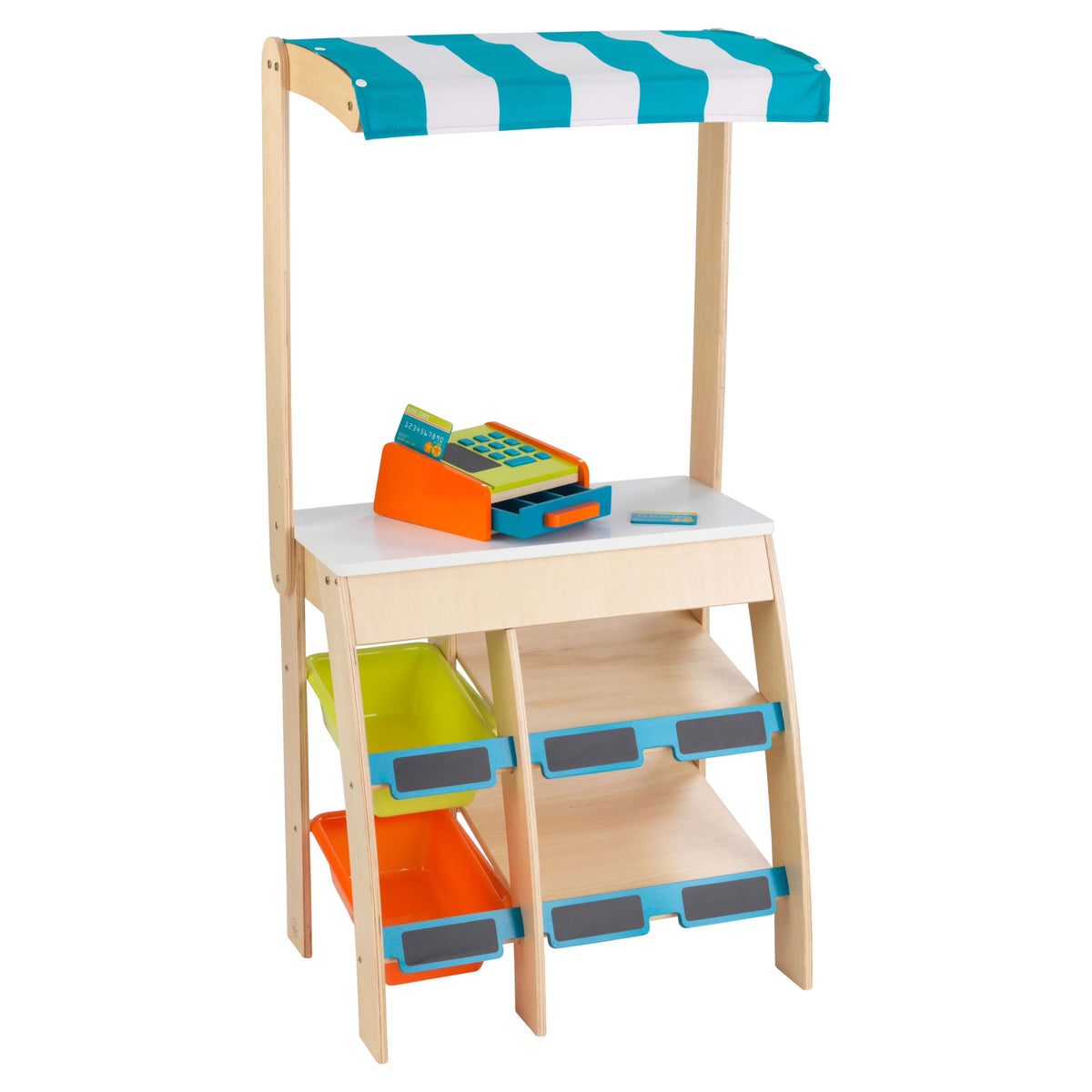 Wooden Grocery Store Market with Storage & Chalkboard U927