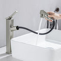 Single Hole Pull Out Bathroom Faucet with Rotating Spout X180