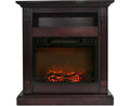 Mahogany Electric Fireplace with Log Insert and Mantel O638590