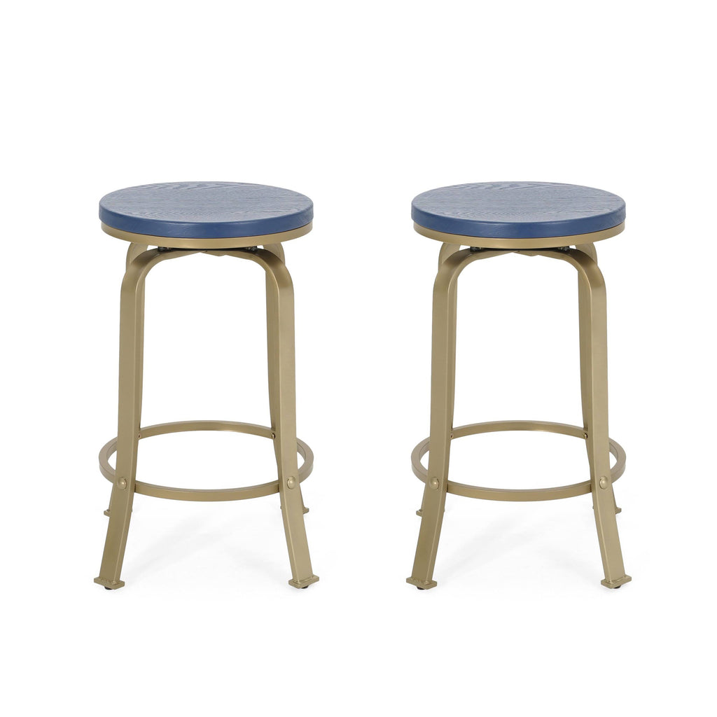 Black Swiveling Counter Stool Set of 2 Z1744