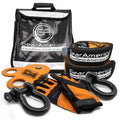 Off-Road Recovery Kit with Tow Strap, Tree Saver, Snatch Block Pulley, D-Ring Shackles, Winch Line J71806